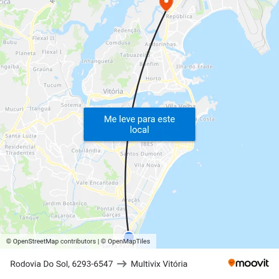 Rodovia Do Sol, 6293-6547 to Multivix Vitória map