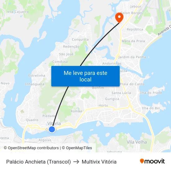 Palácio Anchieta (Transcol) to Multivix Vitória map