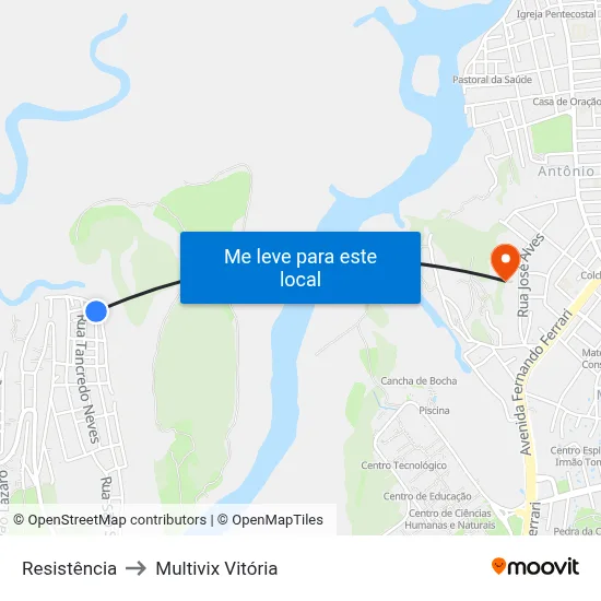 Resistência to Multivix Vitória map