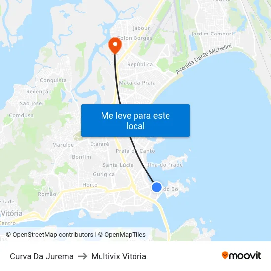 Curva Da Jurema to Multivix Vitória map
