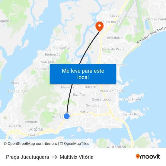 Praça Jucutuquara to Multivix Vitória map