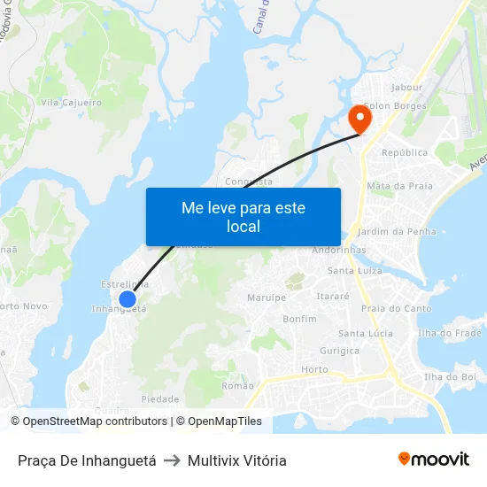 Praça De Inhanguetá to Multivix Vitória map