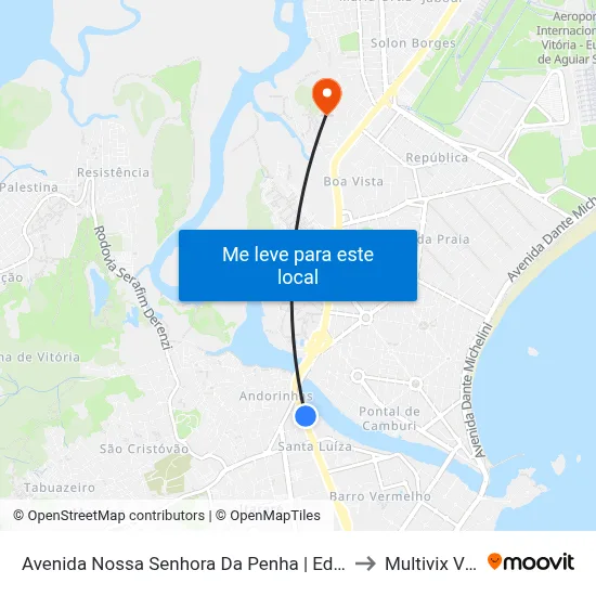 Avenida Nossa Senhora Da Penha | Edifício Luziane to Multivix Vitória map