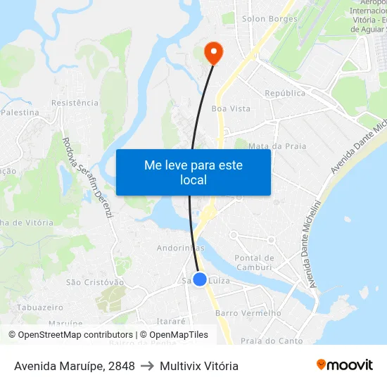Avenida Maruípe, 2848 to Multivix Vitória map