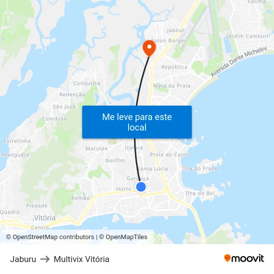 Jaburu to Multivix Vitória map