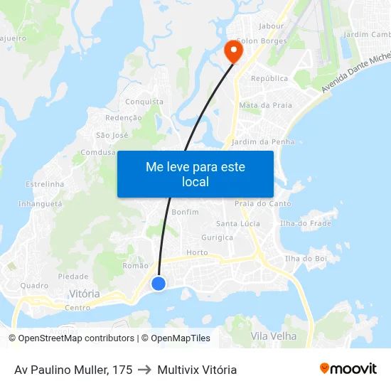 Av Paulino Muller, 175 to Multivix Vitória map