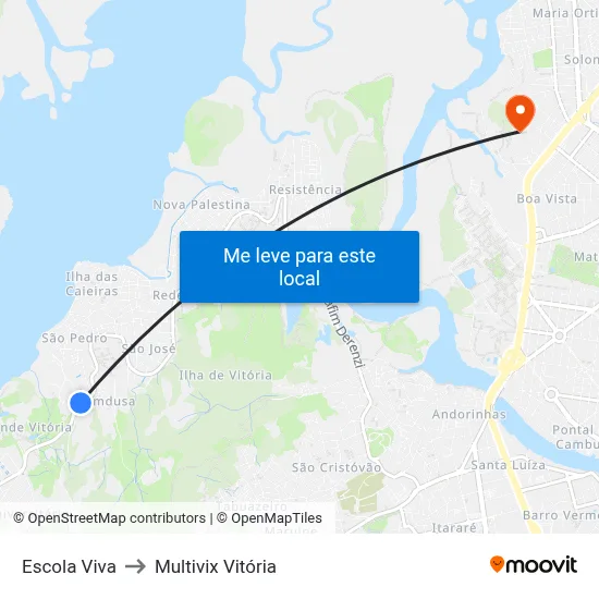 Escola Viva to Multivix Vitória map