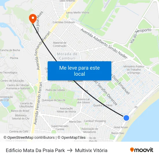 Edificio Mata Da Praia Park to Multivix Vitória map