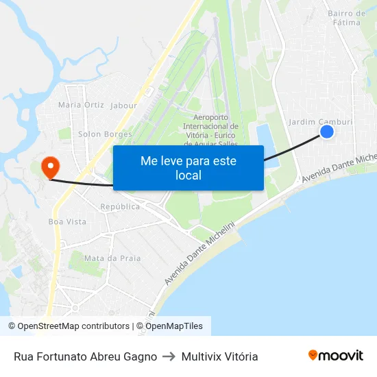 Rua Fortunato Abreu Gagno to Multivix Vitória map