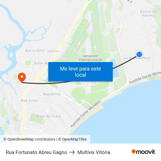 Rua Fortunato Abreu Gagno to Multivix Vitória map