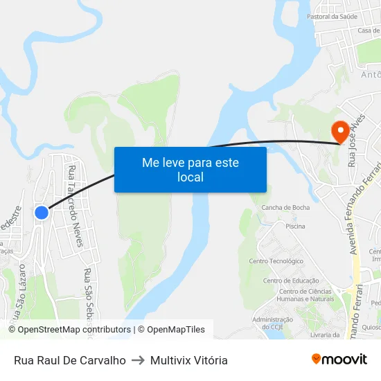 Rua Raul De Carvalho to Multivix Vitória map