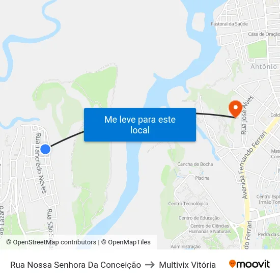 Rua Nossa Senhora Da Conceição to Multivix Vitória map