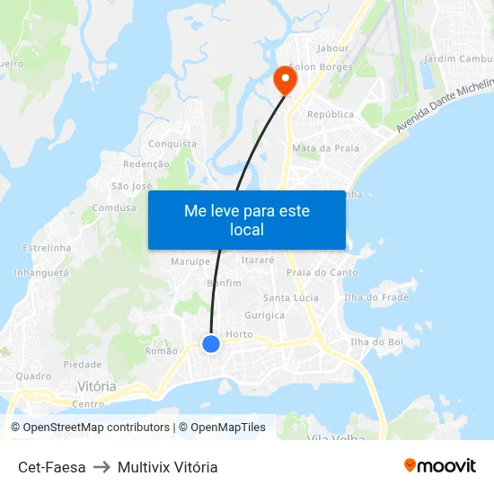 Cet-Faesa to Multivix Vitória map