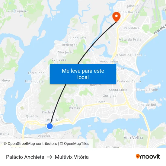 Palácio Anchieta to Multivix Vitória map
