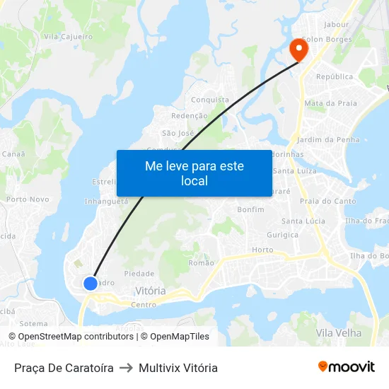 Praça De Caratoíra to Multivix Vitória map