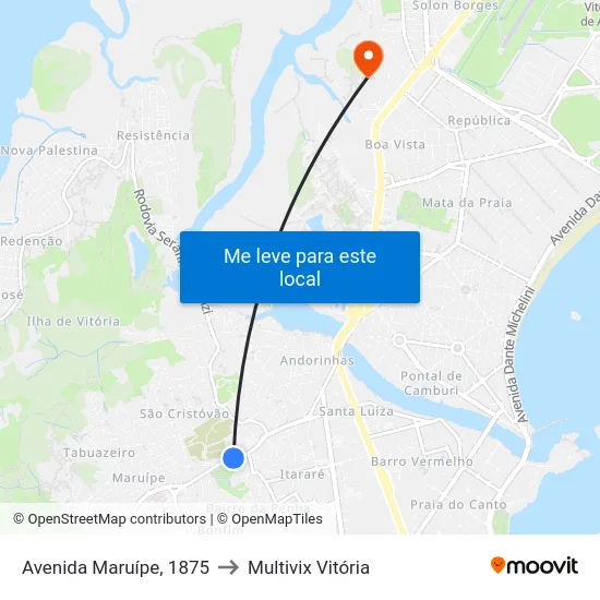 Avenida Maruípe, 1875 to Multivix Vitória map
