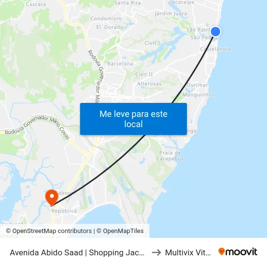 Avenida Abido Saad | Shopping Jacaraípe to Multivix Vitória map