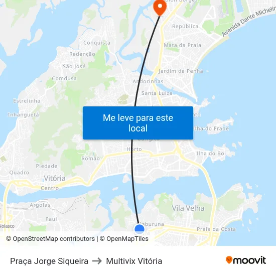 Praça Jorge Siqueira to Multivix Vitória map