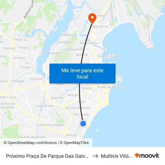 Próximo Praça De Parque Das Gaivotas to Multivix Vitória map