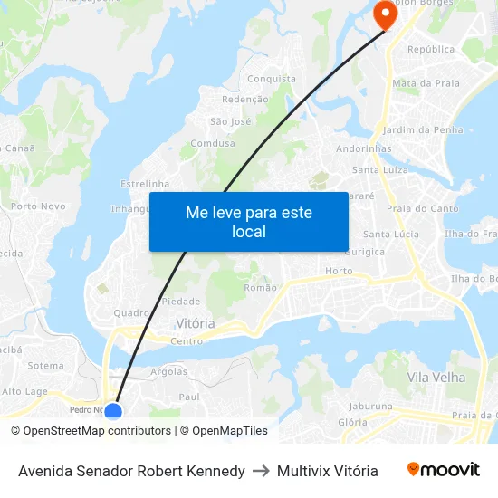 Avenida Senador Robert Kennedy to Multivix Vitória map