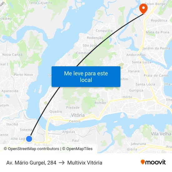 Av. Mário Gurgel, 284 to Multivix Vitória map