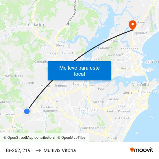 Br-262, 2191 to Multivix Vitória map