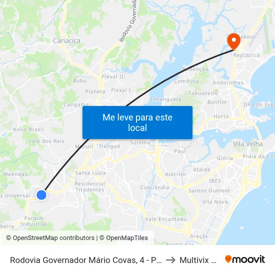Rodovia Governador Mário Covas, 4 - Parque Industrial to Multivix Vitória map