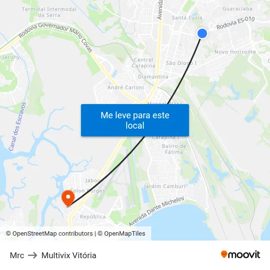 Mrc to Multivix Vitória map