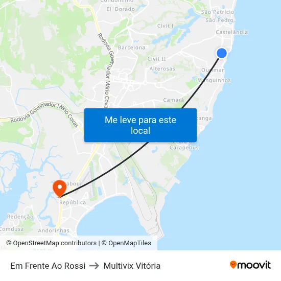 Em Frente Ao Rossi to Multivix Vitória map