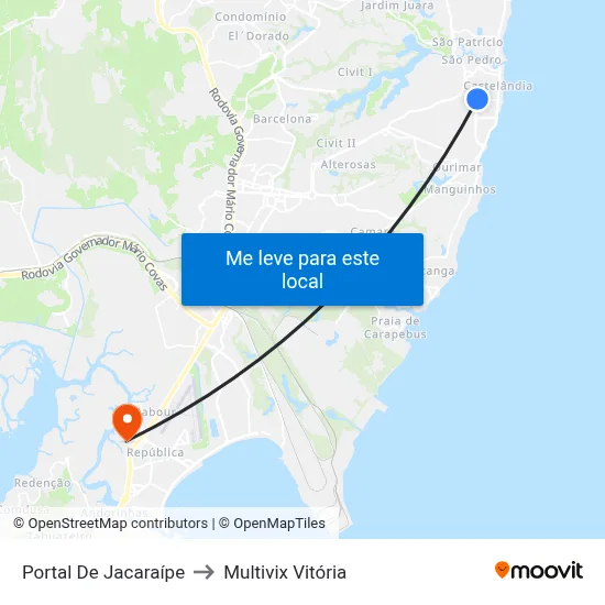 Portal De Jacaraípe to Multivix Vitória map