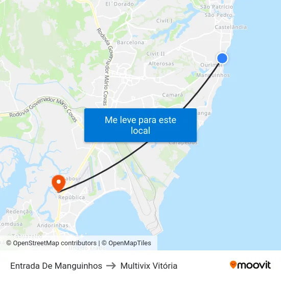 Entrada De Manguinhos to Multivix Vitória map