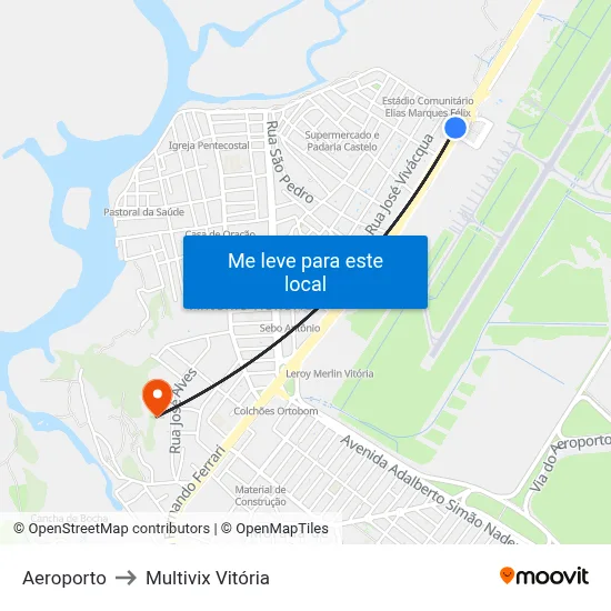 Aeroporto to Multivix Vitória map