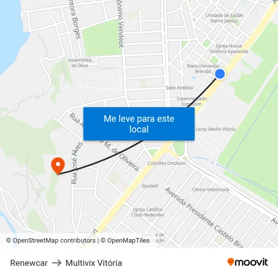 Renewcar to Multivix Vitória map