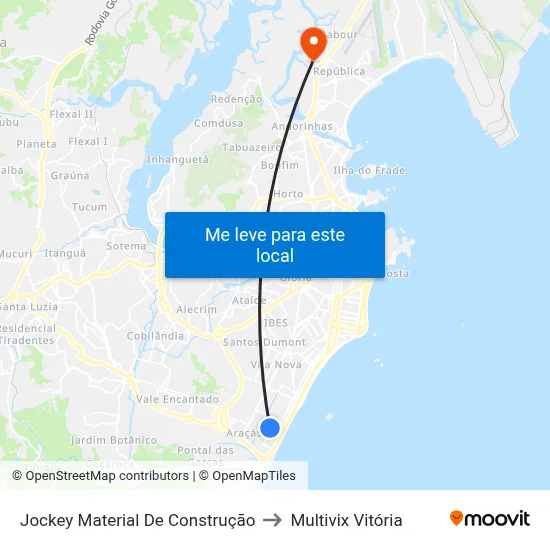 Jockey Material De Construção to Multivix Vitória map