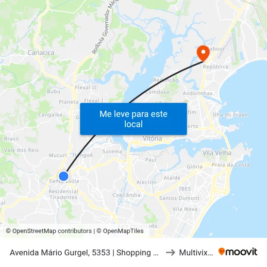 Avenida Mário Gurgel, 5353 | Shopping Moxuara - São Francisco to Multivix Vitória map