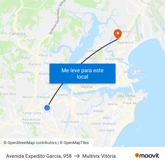 Avenida Expedito García, 958 to Multivix Vitória map