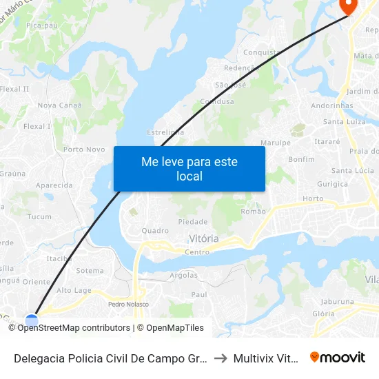 Delegacia Policia Civil De Campo Grande to Multivix Vitória map
