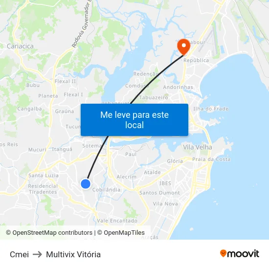Cmei to Multivix Vitória map