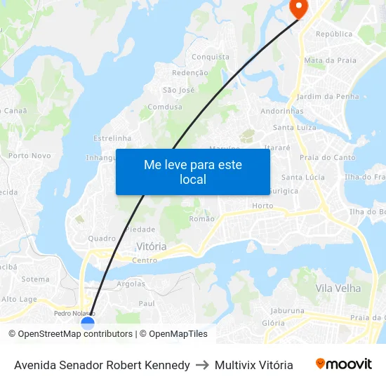 Avenida Senador Robert Kennedy to Multivix Vitória map