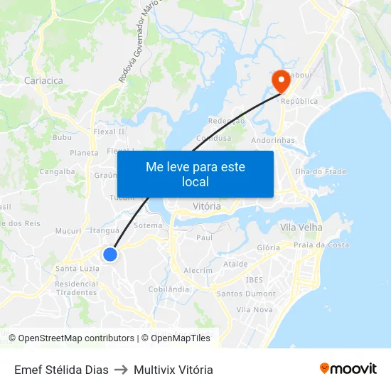 Emef Stélida Dias to Multivix Vitória map