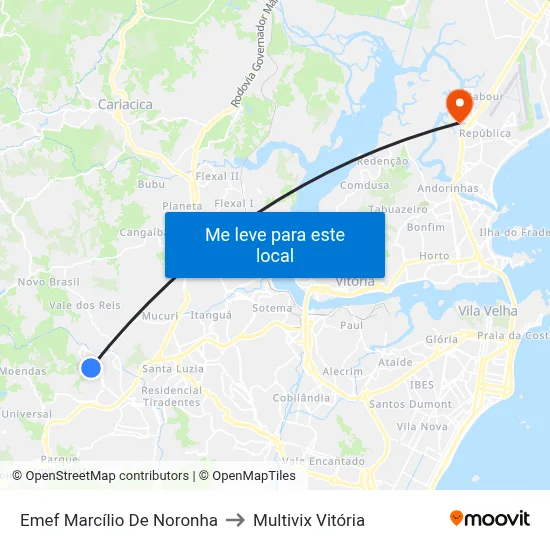 Emef Marcílio De Noronha to Multivix Vitória map