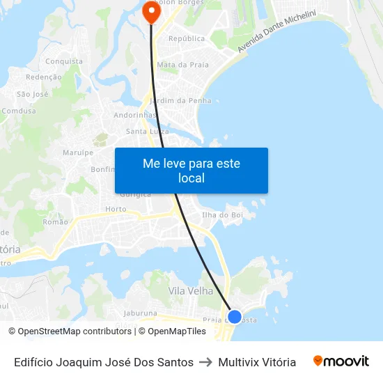 Edifício Joaquim José Dos Santos to Multivix Vitória map