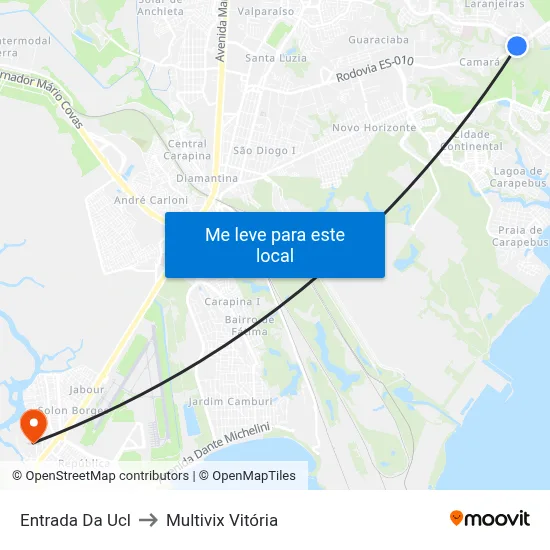 Entrada Da Ucl to Multivix Vitória map