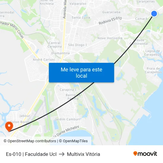 Es-010 | Faculdade Ucl to Multivix Vitória map