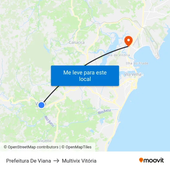 Prefeitura De Viana to Multivix Vitória map