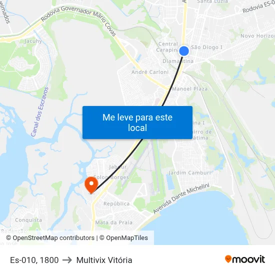 Es-010, 1800 to Multivix Vitória map
