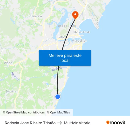 Rodovia Jose Ribeiro Tristão to Multivix Vitória map