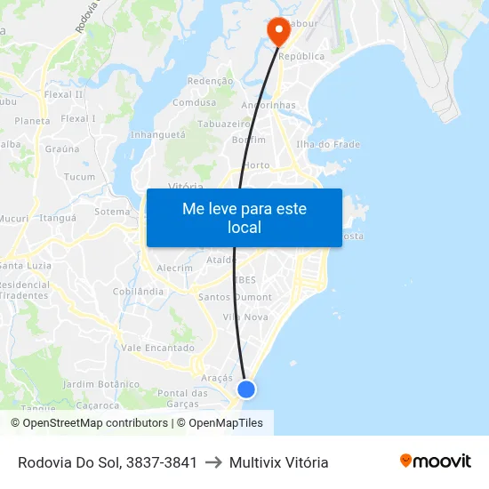 Rodovia Do Sol, 3837-3841 to Multivix Vitória map