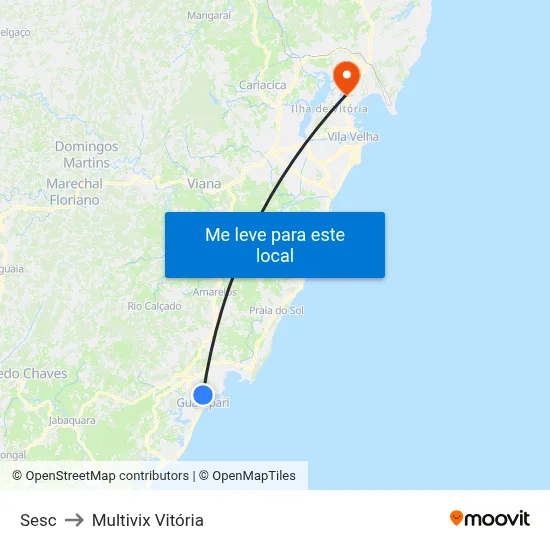 Sesc to Multivix Vitória map