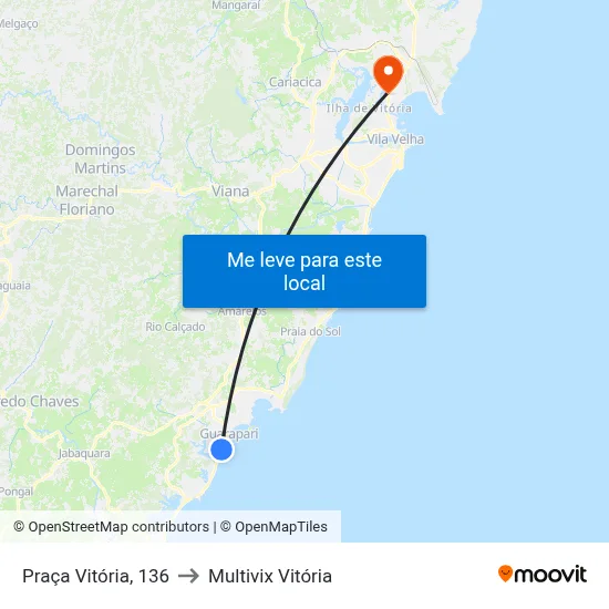 Praça Vitória, 136 to Multivix Vitória map